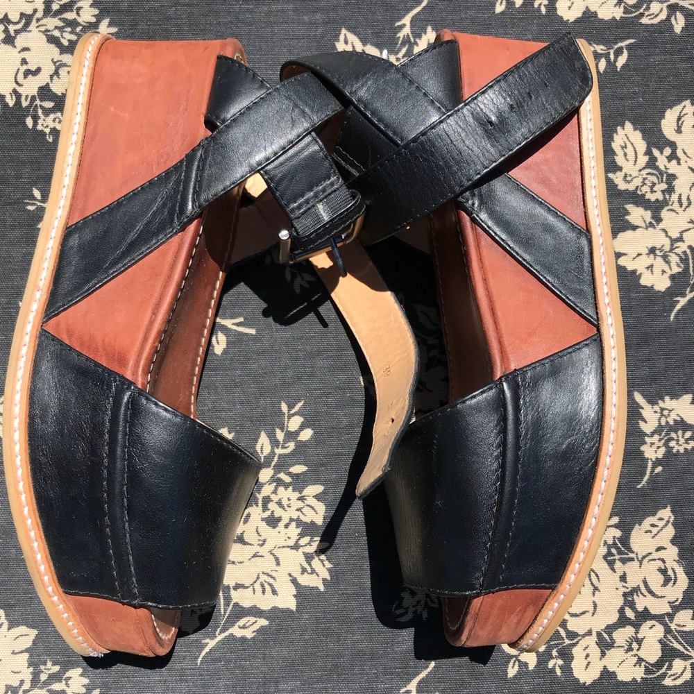 Extremely Rare! Cotlac Leather Platform Sandal 39 - image 5